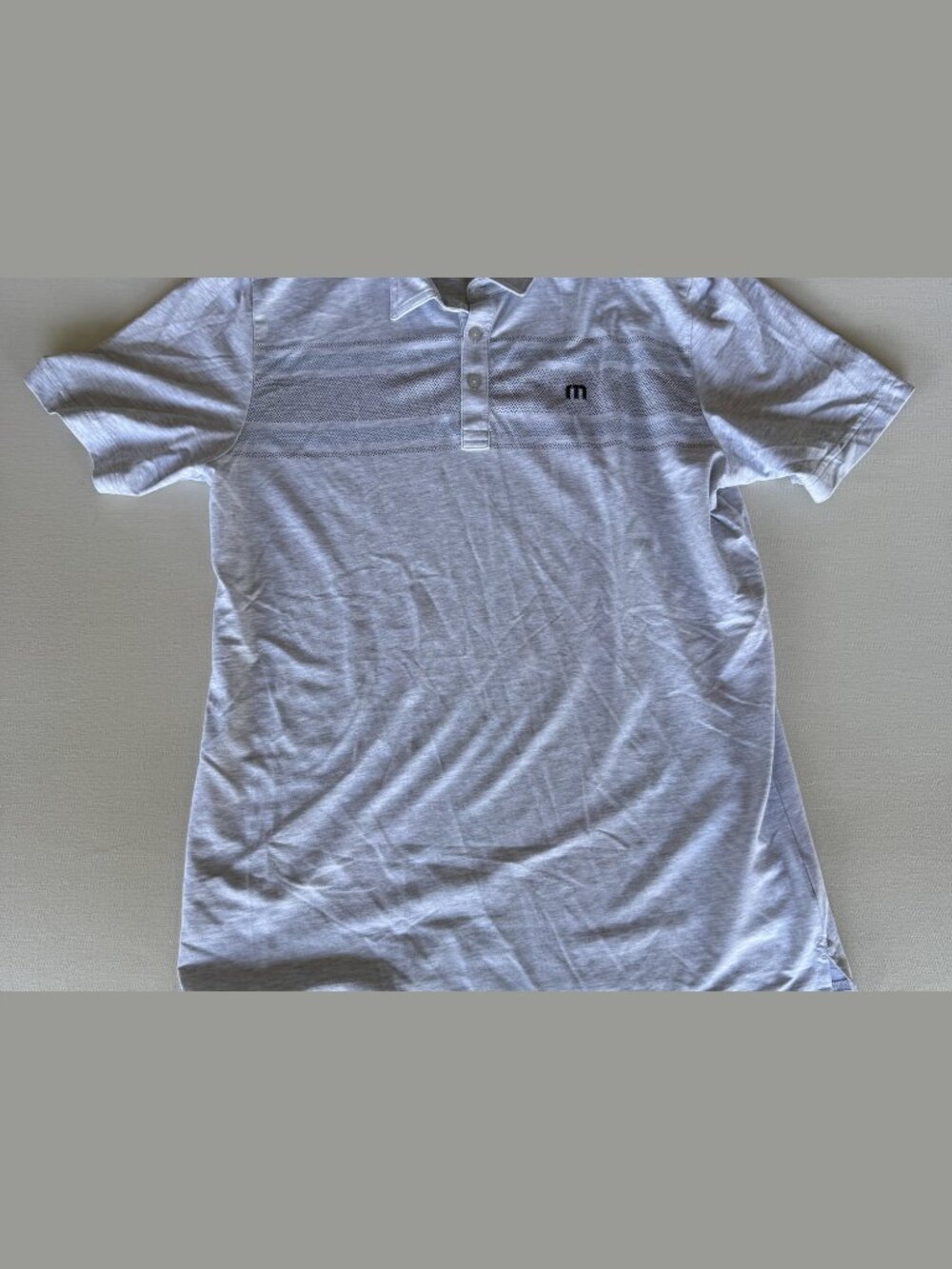 Travis Mathew Polo Shirt Heather Grey Size L